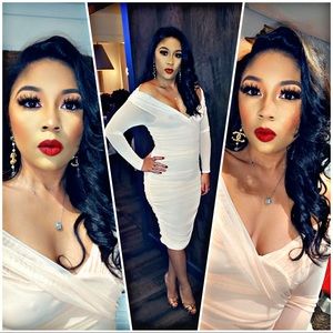 Blush pink rouched dress